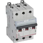 Legrand 409492 DX3 Leitungsschutzschalter D-Charakteristik, 2A, 3-polig, 10kA, 400VAC, 3TE