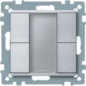 Schneider Electric MTN627660 Taster 2fach plus, aluminium, System M