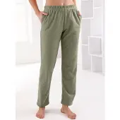 Plantier Homewearpants , Damen, Gr. 18/19, Kurzgrößen, grün (schilf, meliert), 50% Baumwolle, 50% Polyester, unifarben, Hosen Homewearpants