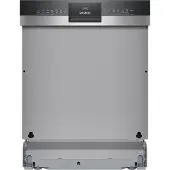 Siemens iQ300 SN53ES02CE, Halb integriert, Standardgröße (60 cm), Schwarz, Edelstahl, Schwarz, Edelstahl, Tasten, TFT