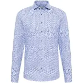 Eterna Langarmhemd "SLIM FIT", Herren, Gr. 43, Normalgrößen, blau (hellblau), 100% Baumwolle, schmal, Manschette, Hemden Langarmhemd, NON IRON (bügelfrei)