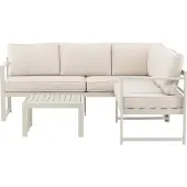 Ebuy24 Salvador 1 Ecksofa, 1 Couchtisch beige.