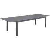 Sweeek - Ausziehbarer Gartentisch aus Aluminium, 10 Plätze - Anthrazit