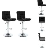 vidaXL Barhocker 2 Stk. Schwarz Kunstleder - Barhocker