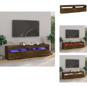 vidaXL TV-Schrank mit LED-Leuchten 2 Stk. Räuchereiche 75x35x40 cm - TV-Möbel