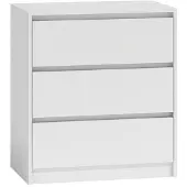 Top E Shop Topeshop K3 BIEL, Weiß, 3 Schublade(n), Partikelbord, Modern, Partikelbord, Matt