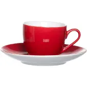 Ritzenhoff & Breker DOPPIO Espressotasse mit Untertasse 80 ml rot