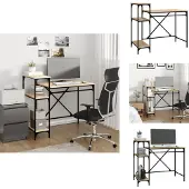 vidaXL Schreibtisch mit Regal Sonoma-Eiche 105x50x90 cm Holzwerkstoff - Schreibtische