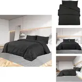 vidaXL Bettwäsche-Set Schwarz 135x200 cm Leichte Mikrofaser - Bettbezüge