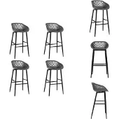 vidaXL Barhocker 4 Stk. Grau - Barhocker