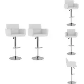 vidaXL Barhocker 2 Stk. Weiß Kunstleder - Barhocker