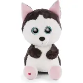 Nici Glubschis: Das Original – Glubschis Husky Barkley 45cm – Kuscheltier Husky mit großen Augen – Flauschiges Plüschtier mit großen Glitzeraugen – Schmusetier für Kuscheltierliebhaber