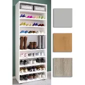 VCM Schuhschrank "XXL Holz Großer Schuhschrank Schuhregal Lona 9", grau, B:70cm T:37cm, Obermaterial: 100% Holz Wood., Schränke, Schuhschrank
