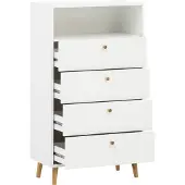 Schildmeyer Kommode "Bjarne, Highboard, Made in Germany, B: 60 cm", weiß (mattweiß), B:60,2cm H:104,4cm T:33cm, Sideboards, Kommode, Solide Verarbeitung - Dieses Produkt ist in Deutschland gefertigt