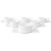 Villeroy & Boch Tasse "Teetassen mit Untertassen Modern Grace 150 ml 6er Set weiß", weiß, Porzellan, Trinkgefäße, Tasse