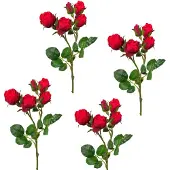 Creativ Green Kunstblume , rot, H:39cm, Kunststoff, Polyester, Kunstpflanzen, Kunstblume, 4er Set