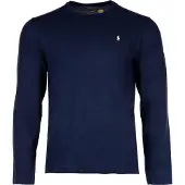 Ralph Lauren für Herren. 714844759002 Nachthemd aus Baumwollstrick in Navy (L), Heimtextilien, Baumwolle, Langarm, Marine