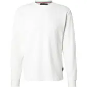 Replay Longsleeve , Herren, Gr. M, weiß (natural weiß), Strick, Obermaterial: 100% Baumwolle, unifarben, regular fit normal, Rundhals, breiter Bund, Shirts Longsleeve, Regular Fit, Rundhalsform