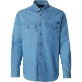 Replay Langarmhemd , Herren, Gr. XXL, N-Gr, blau (medium blau), Twill, Obermaterial: 100% Baumwolle, regular fit, mit Knopf,Ärmel mit Ärmelschlitz angesetztes Bündchen, Hemden Langarmhemd