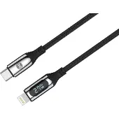 Forever Datový kabel s LCD USB-C/Lightning 1m 27W černý