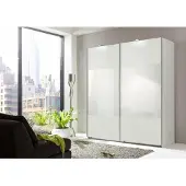 Wimex Schwebetürenschrank "Easy", weiß (weiß, weißglas), B:180cm H:210cm T:65cm, Schränke, Schwebetürenschrank, mit Teilglas