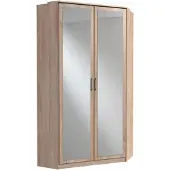 Wimex Eckkleiderschrank "Click", braun (struktureichefarben hell), Schränke, Eckkleiderschrank, mit 2 Spiegeltüren