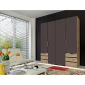Wimex Kleiderschrank "Level by fresh to go", grau (plankeneichefarben, graphit), B:200cm H:216cm T:58cm, Schränke, Kleiderschrank, mit Schubladen