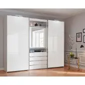 Wimex Schwebetürenschrank "Magic by fresh to go", weiß (weiß, weißglas), B:300cm H:236cm T:65cm, Schränke, Schwebetürenschrank, mit drehbarer Spiegeltür