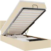 vidaXL Ottoman-Bett mit Matratze & LEDs Creme 80x200 cm Stoff