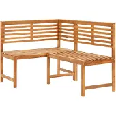 The Living Store Garten-Eckbank 140 cm Massivholz Akazie