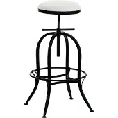 CLP Barhocker RADONG mit hochwertiger Polsterung und Kunstlederbezug | Höhenverstellbarer Sitzhocker im Industrial-Look | Hocker Metallgestell, Farbe: schwarz