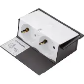 Hager GBES29010 Gerätebecher mit 2-fach Steckdose reinweiß zu KDQ08/KDE04