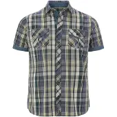 Jan Vanderstorm Kurzarmhemd "Kurzarmhemd RUNKAR", Herren, Gr. XXL, weit, grün (grün kariert), Obermaterial: 100% Baumwolle CO., Hemden Kurzarmhemd