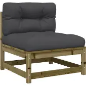 The Living Store Gartensofa ohne Armlehnen mit Kissen Kiefernholz Imprägniert