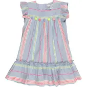 DANAMADE Sommerkleid "Dresses DZABA", Mädchen, Gr. 146, EURO, blau, Oberstoff: 100% Baumwolle / Futter: 100% Baumwolle, Kleider Sommerkleid