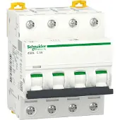 Schneider Electric A9F94404 Leitungsschutzschalter iC60L, 4P, 4A, C-Charakteristik, 100kA