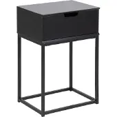Fonq Nachttisch GROUP "Mitra", schwarz, B:40cm H:61,5cm, Tische, Nachttisch, Nachttisch, Nachtschrank mit 1 Schublade, Weiss oder Schwarz