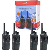 Pni Paket 4 tragbares Radio PMR R40 PRO Batterien, Ladegeräte und Kopfhörer enth