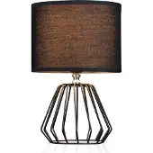 Pauleen Tischlampe Shiny Diamond, schwarz, Stoff, 32 cm, E27