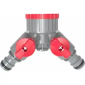 AWTOOLS Verteiler mit 2 Ventilen Verteiler AW61019 2-Ventil ABS 1-3/4" 25 Stück im Karton