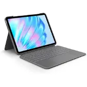 Logitech Combo Touch - Tastatur und Foliohülle - mit Trackpad - hintergrundbeleuchtet - Apple Smart connector - AZERTY - Französisch - Oxford Gray - für Apple 13-inch iPad Air (M2, M3)