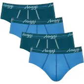 Sloggi Slip "Slip Start midi C4P box 4er Pack", Herren, Gr. XXL, blau, Obermaterial: 96% Baumwolle CO. 4% Elasthan EL., Unterhosen Slip