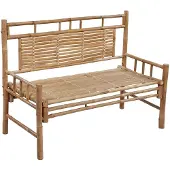 The Living Store Gartenbank mit Auflage 120 cm Bambus