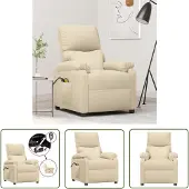 The Living Store Massagesessel Elektrisch Creme Stoff