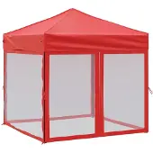 The Living Store Partyzelt Faltbar mit Seitenwänden Rot 2x2 m