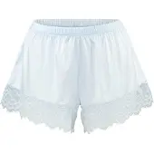 LASCANA Panty "Shorty, Alana", Damen, Gr. 42, blau (hellblau), Spitze, Obermaterial: 75% Seide, 17% Polyamid, 8% Elasthan, Unterhosen Panty, mit Seide und edler Spitze, Dessous