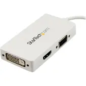 StarTech.com .com Mini DisplayPort auf HDMI / DVI / VGA Adapter - mDP Konverter für MacBook - Weiß, 0,15 m, Mini DisplayPort, DVI-D + VGA (D-Sub) + HDMI, Stecker, Buchse, Gerade