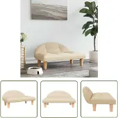 The Living Store Hundebett Creme 70x52x30 cm Stoff