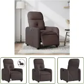 The Living Store Relaxsessel Elektrisch Dunkelbraun Stoff