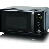 Melissa 16330132 Retro-Mikrowelle 700 W 5 Leistungsstufen Auftauprogramm Schwarz